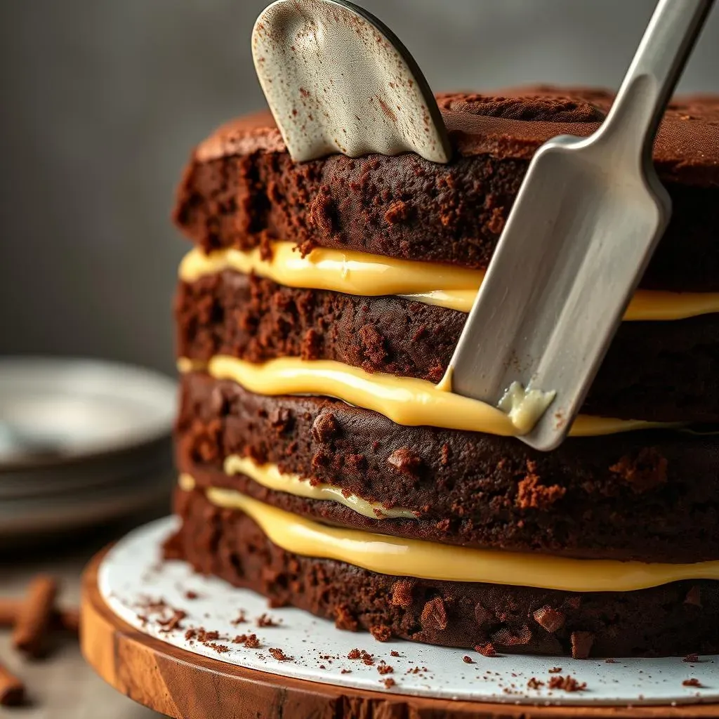 Assembling Your Chocolate Cake with Custard Filling Masterpiece