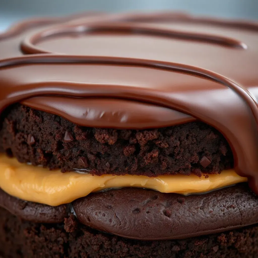 Amazing Chocolate Cake with Peanut Butter Filling