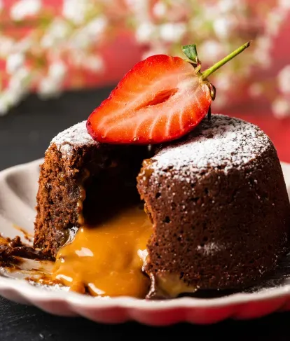 Ultimate decadent chocolate caramel lava cake recipe