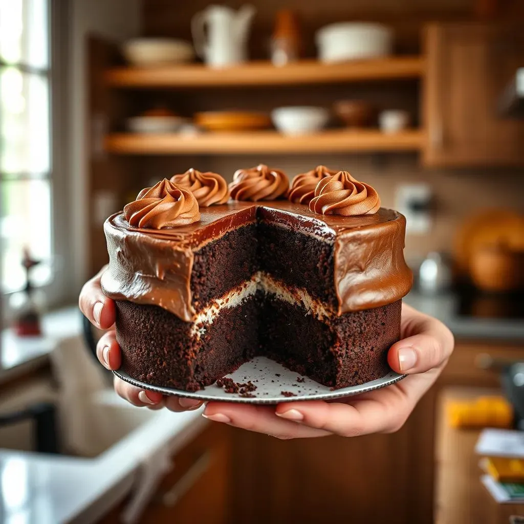 Frosting and Assembling Your Easy Layer Chocolate Cake