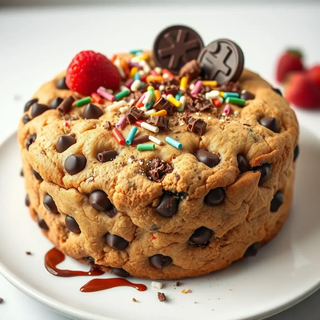 Garnishing Your Giant Chocolate Chip Cookie Cake: Toppings & Serving Ideas
