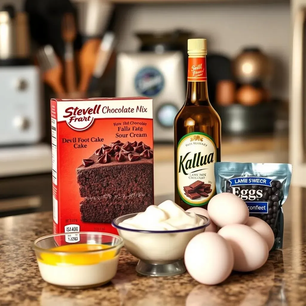 Gathering Your Ingredients for the Best Chocolate Kahlua Cake