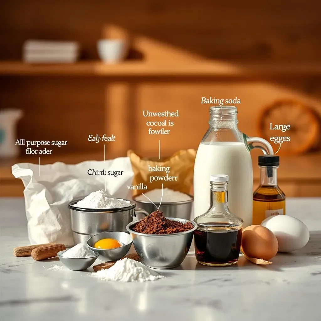 Ingredients for a Simple Chocolate Cake in Grams