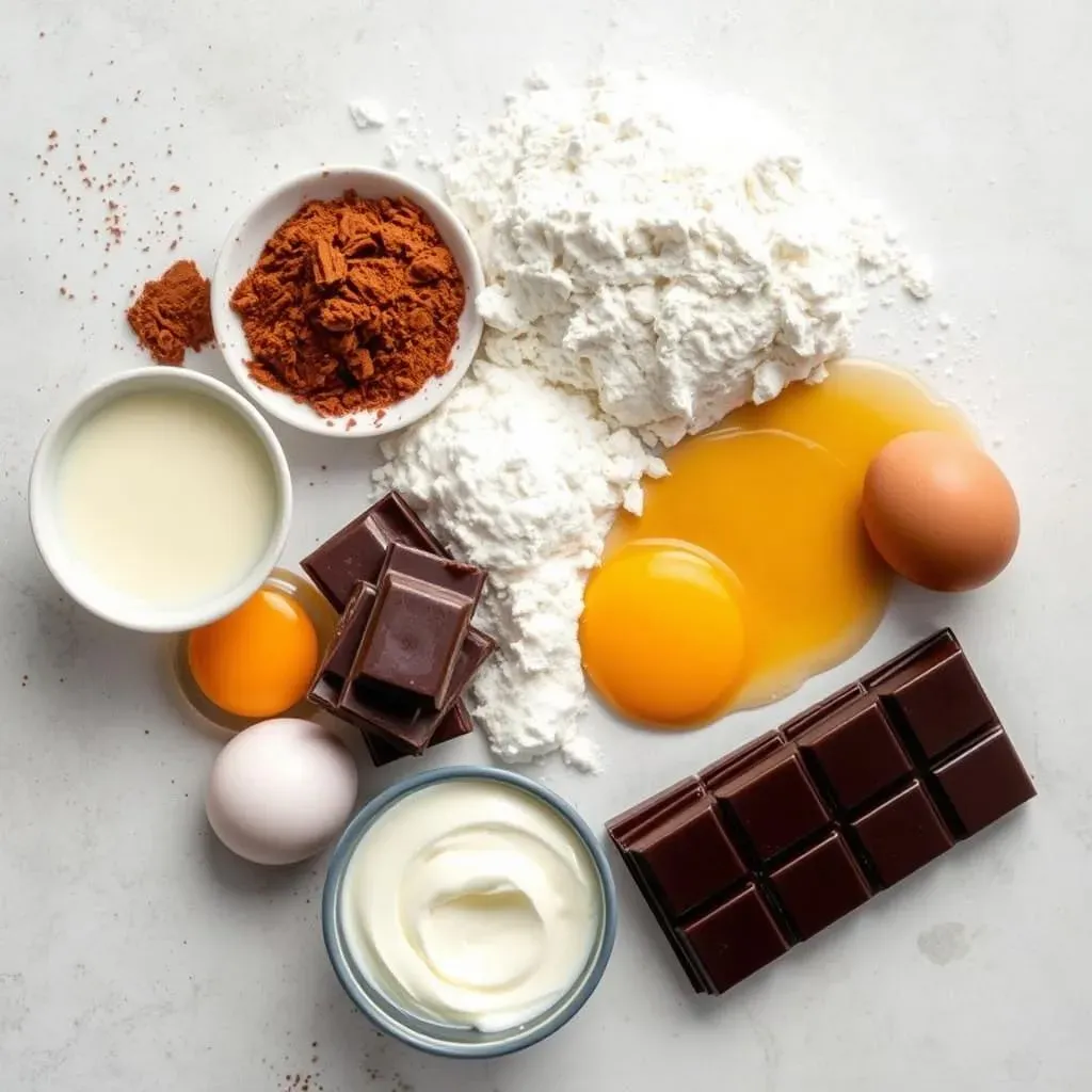 Ingredients for Nigella's Quintessential Chocolate Cake Recipe (and Icing!)