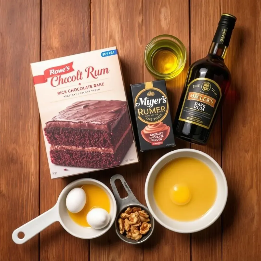 Ingredients for the Best Chocolate Rum Cake