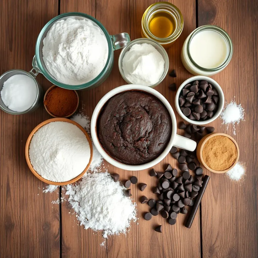 Ingredients for the Ultimate Chocolate Mug Cake