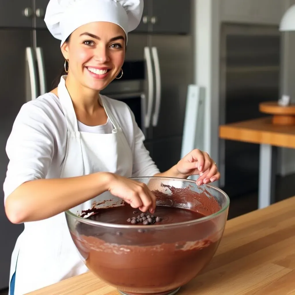 Making the Easy Chocolate Cake Layers: StepbyStep