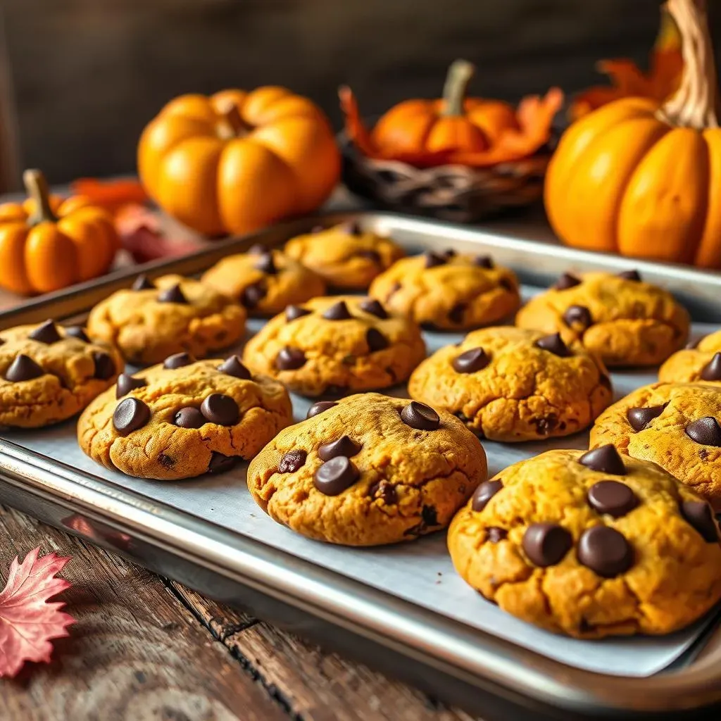 Easy Pumpkin Chocolate Chip Cookie Recipe with Spice Cake Mix